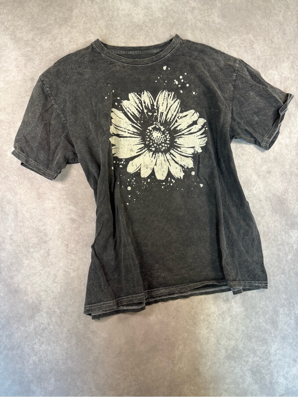 Maurice’s Women’s Plus Size Floral Black Acid Wash Tee Oversized Size 0X